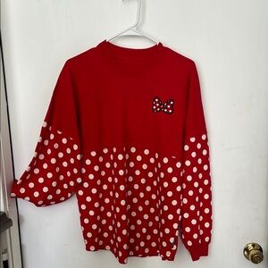 Disney Parks Spirit Jersey Red Polka Dot Sweatshirt